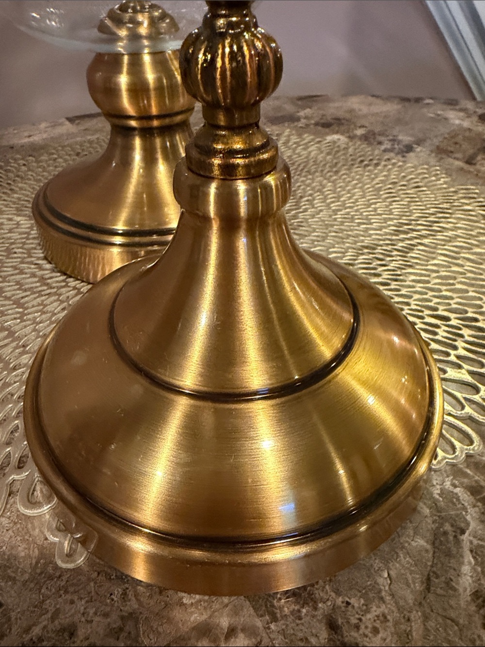 Decorative Glass Apothecary Jar with Gold-Finish Metal Top and Base - Picture 5 of 11
